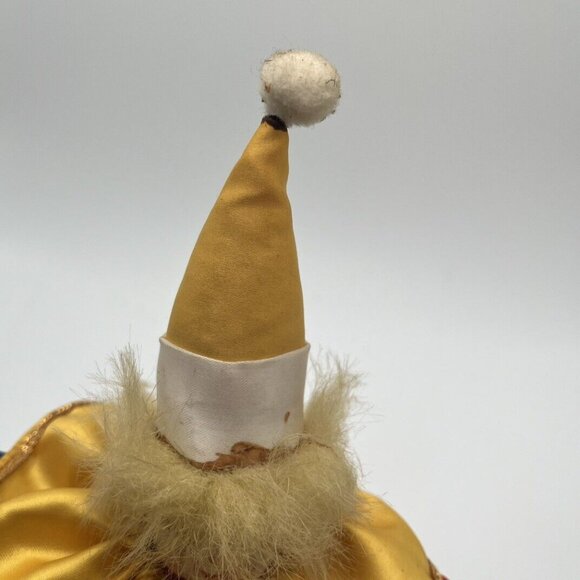 Vintage Porcelain Head Jester Clown Doll 9" Collectible Circus Sand Filled - Picture 9 of 14